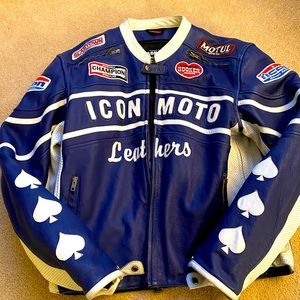 Mens icon leather motorcycle jacket